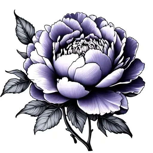 Peony And Violet Flower Intertwined Within