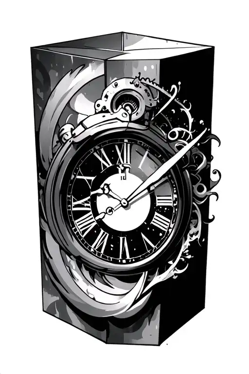 Clockface Inside An Cube