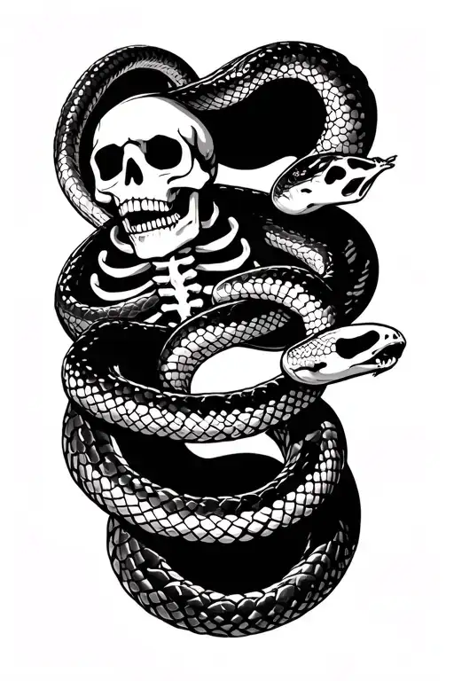 Skeleton And Rattle Snake