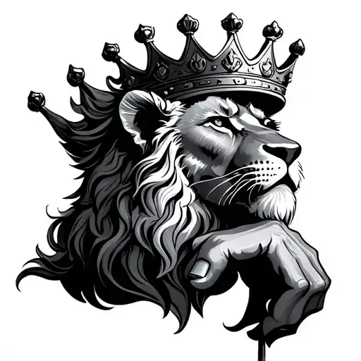 Lion And Crown For Hand