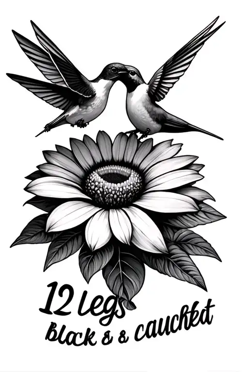 Two Hummingbirds On A Flower Saying 12 Legs Caught