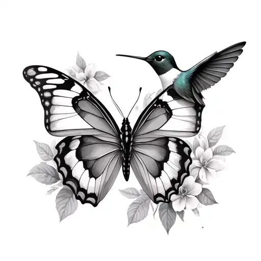 Butterfly And Hummingbird