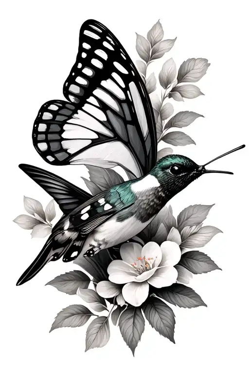Butterfly And Hummingbird