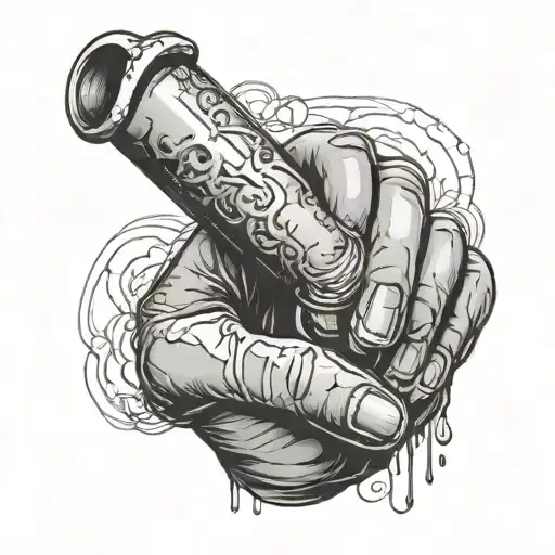 Meth Pipe Held By A Hand