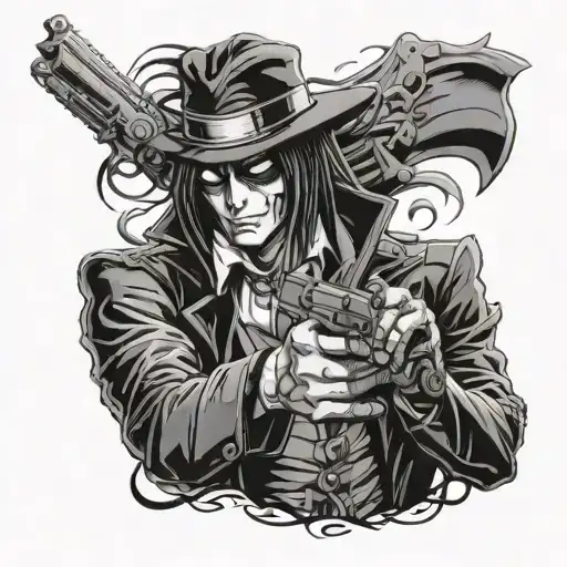 Alucard From Hellsing Ultimate With Pistols And Glove Full Sleeve
