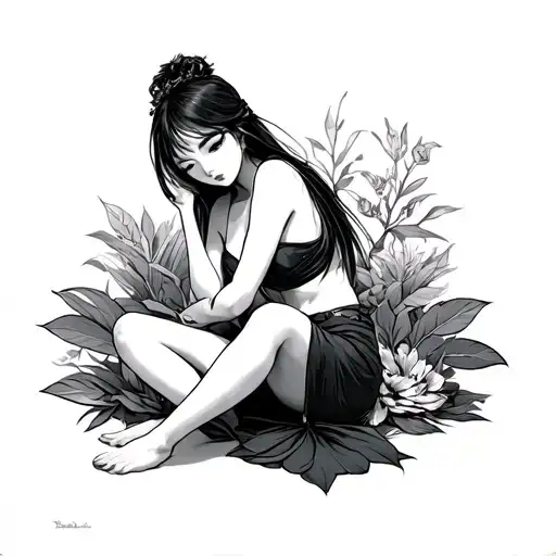 Taro Girl Sitting