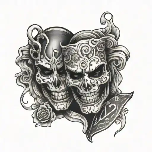 Smile Now Cry Later Masks With Cards Spread