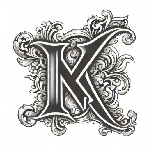 Initials N And K Letter