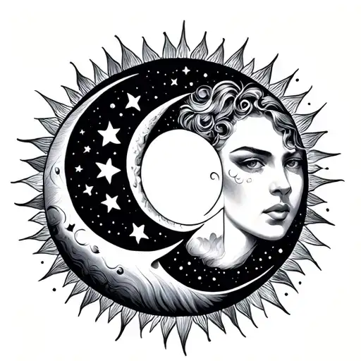 Matching Sun And Moon For A Man And A Women