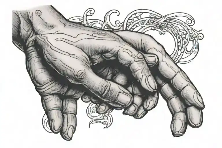 Hand Touching A Hand