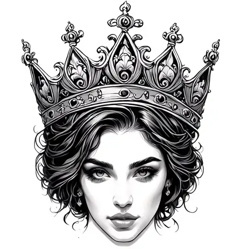 Woman's Face With Crown