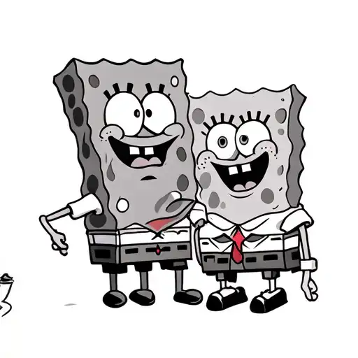 Patrick And Spongbob With A Joint Sitting