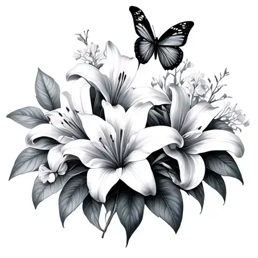 Lillies Lilacs Butterflies