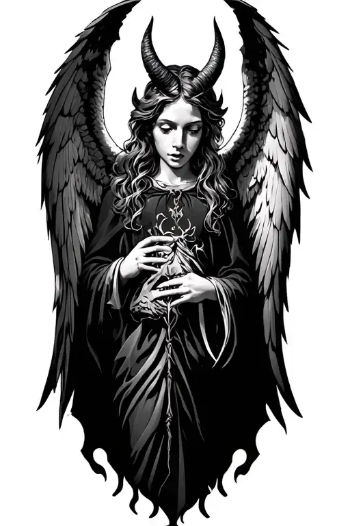 Angel Fiighting Devil Horns