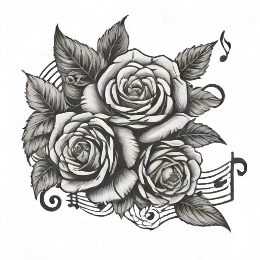 Ahnk With Roses And Music Notes