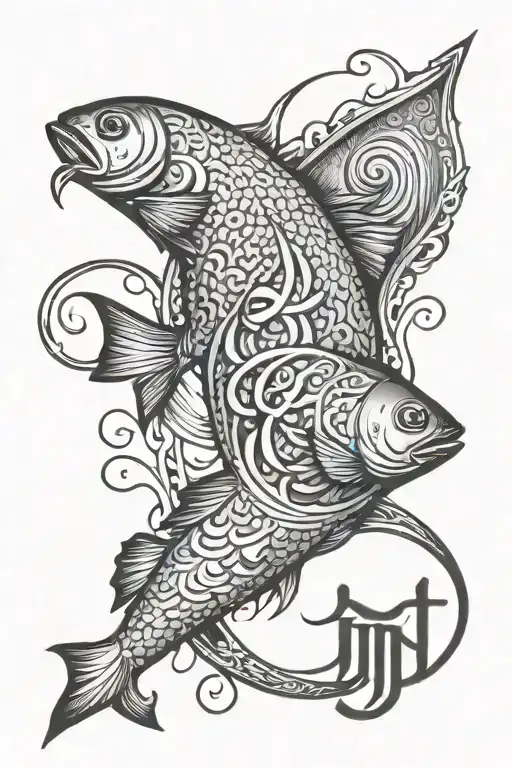 Christian Fish Incorporating Letters J R J D M N