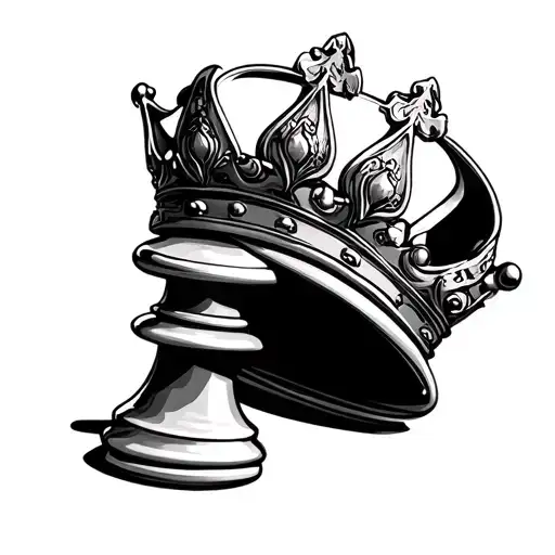 Chess Piece With Crown Tilted