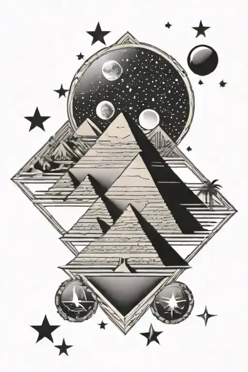 Egyptian Pyramids And Stars