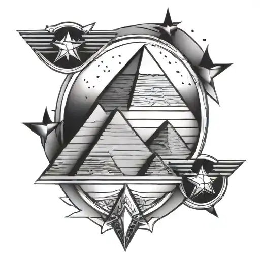 Egyptian Pyramids And Stars