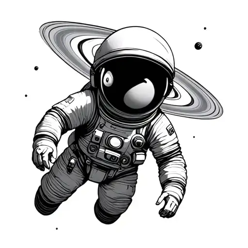 Astronaut With Saturn