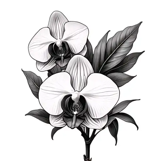 Orchids And Leafs
