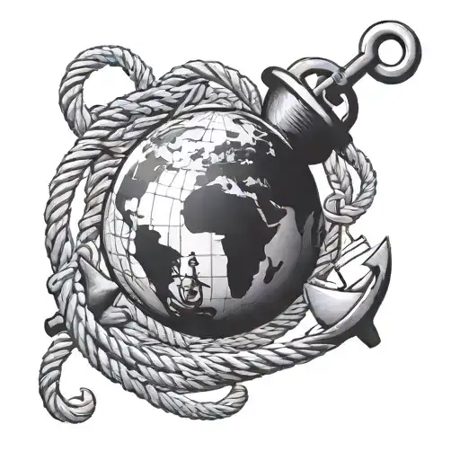 Globe And Anchor With Rope