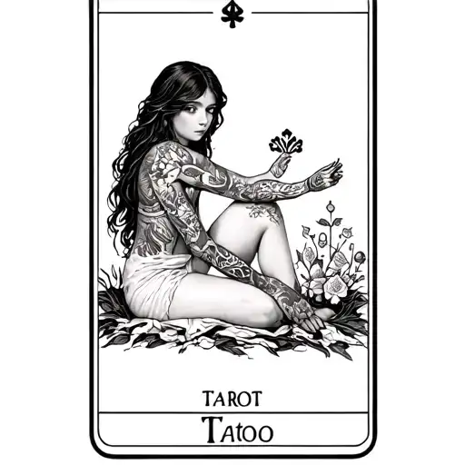 Tarot Card Featuring Girl Sitting