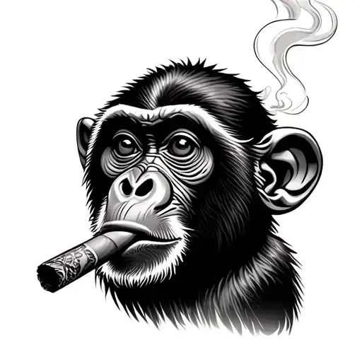 Monkey Smoking Cigar