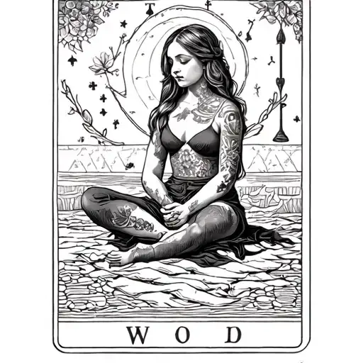 Tarot Card Featuring Girl Sitting