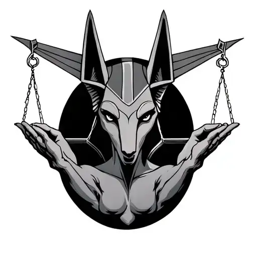 Anubis Holding The Balance