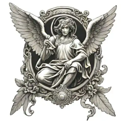 Guardian Angel With Halo Above Its Head