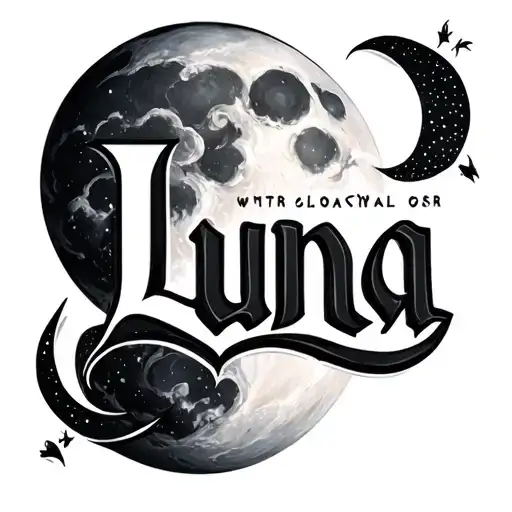 Luna Name Tattoo Lettering