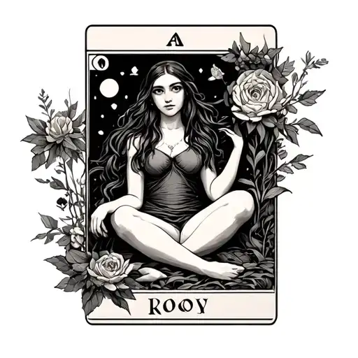 Tarot Card Featuring Girl Sitting