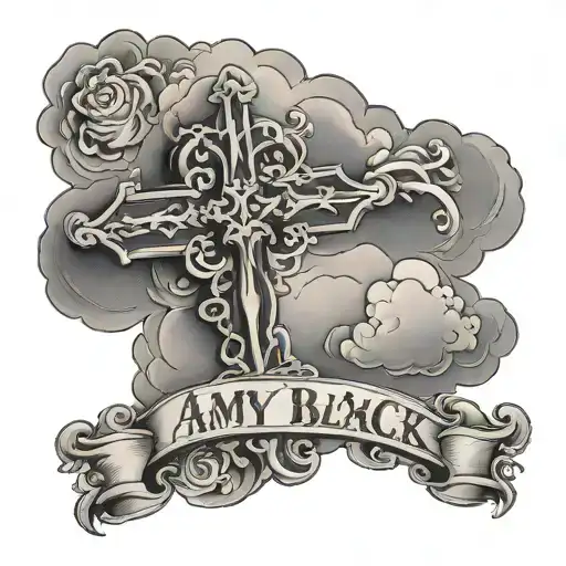 Cross With Clouds With The Name Amy