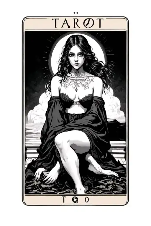 Tarot Card Featuring Girl Sitting