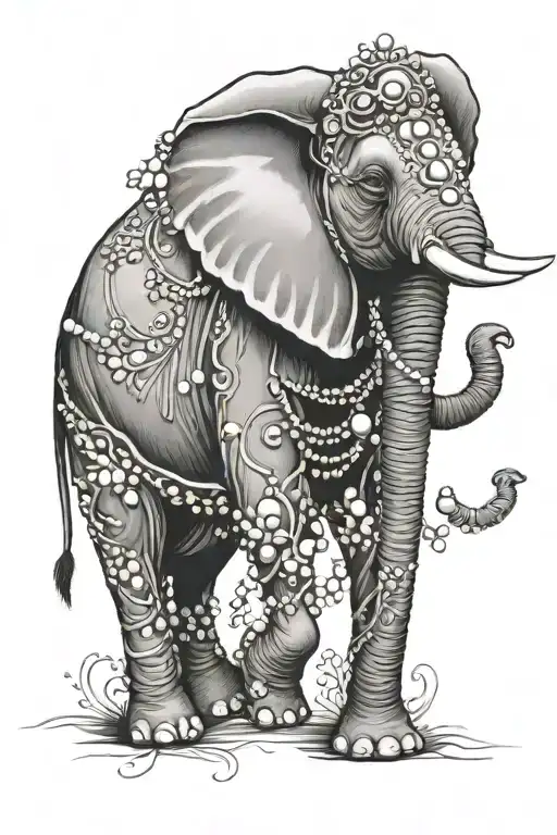 Elagant Elephant With Stings And Pearls