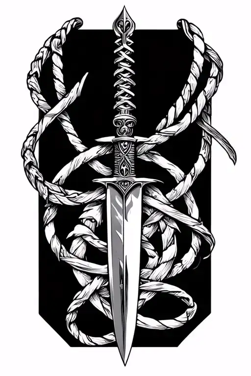 Necklace Intertwined With A Dagger