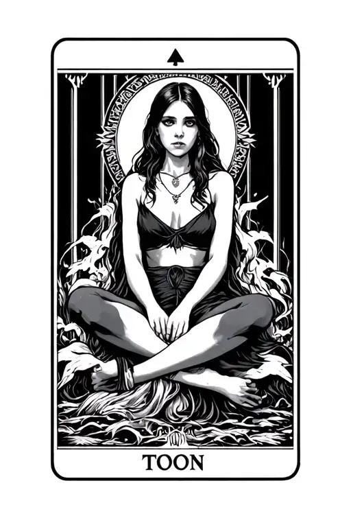 Tarot Card Featuring Girl Sitting