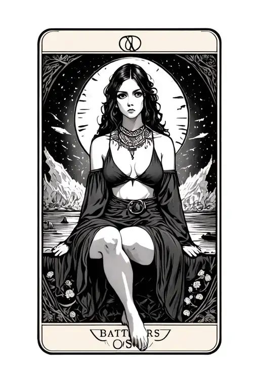 Tarot Card Featuring Girl Sitting