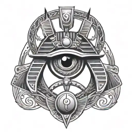 Anubis Eye Of Horus And Egyptian Scarab