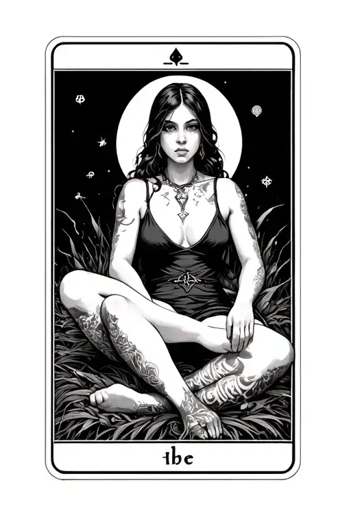 Tarot Card Featuring Girl Sitting