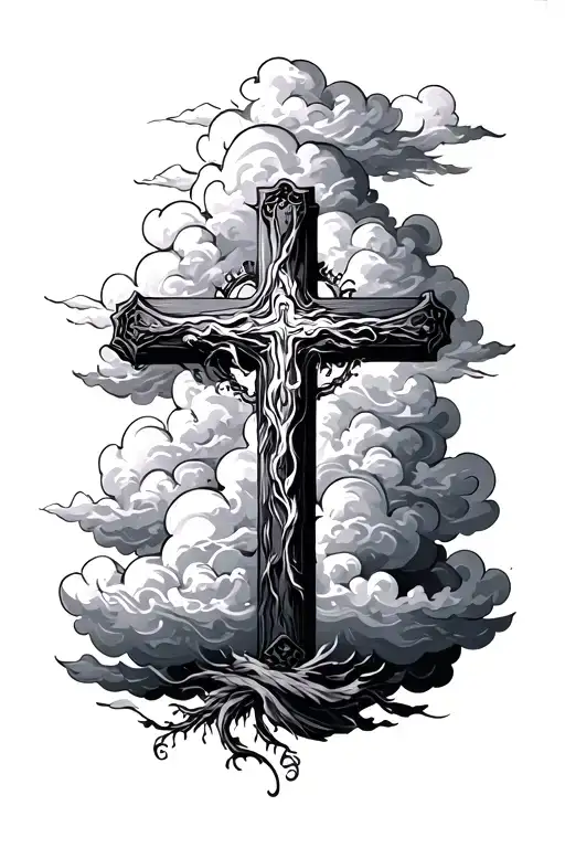 Cross And Cloud With Bible Verse