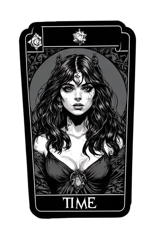 Tarot Card Featuring Girl Time