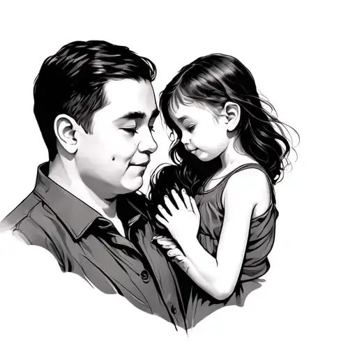 Father And Children Girl