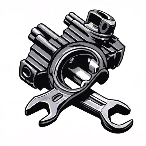 Mechanic Spanner Piston Engine Crankshaft