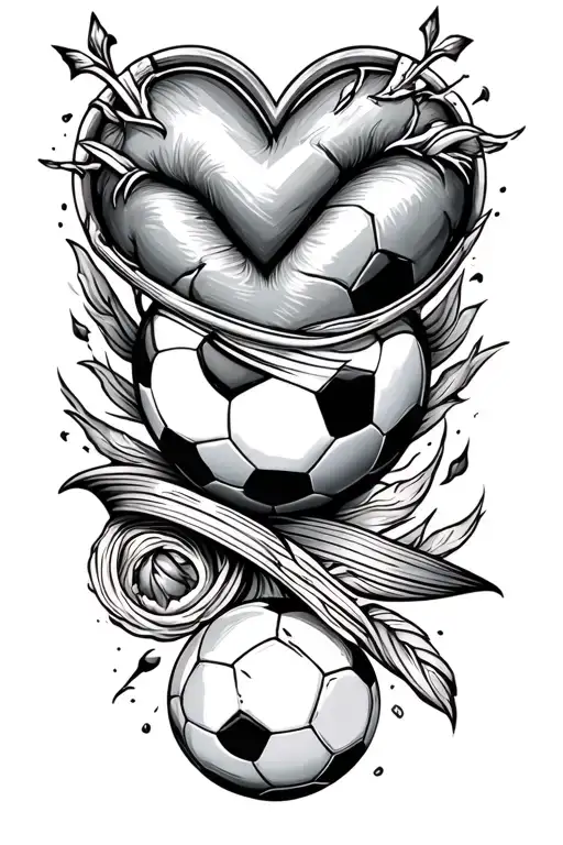 Tattoo With Balance Heart And Head And Something With Soccer