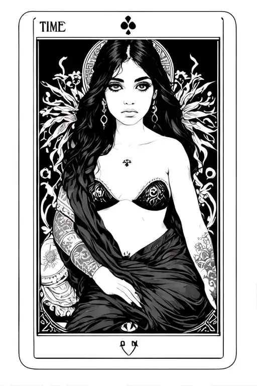 Tarot Card Featuring Girl Time