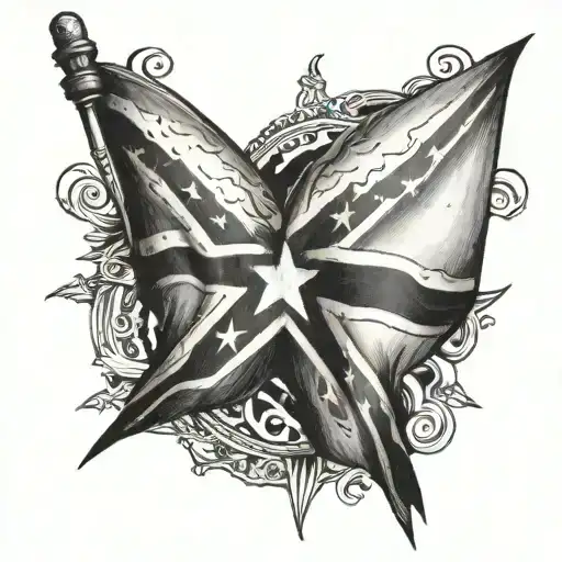 Across With A Rebel Flag Mixed