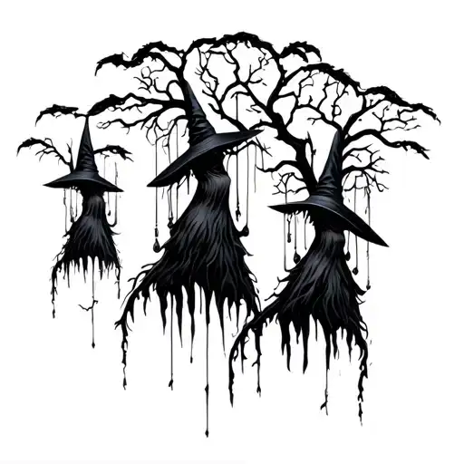 Witchs Hanging From Trees Shadow