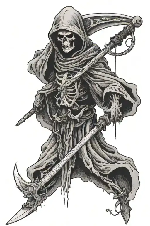 Grim Reaper Holding A Scythe Being Crucified By U S Army